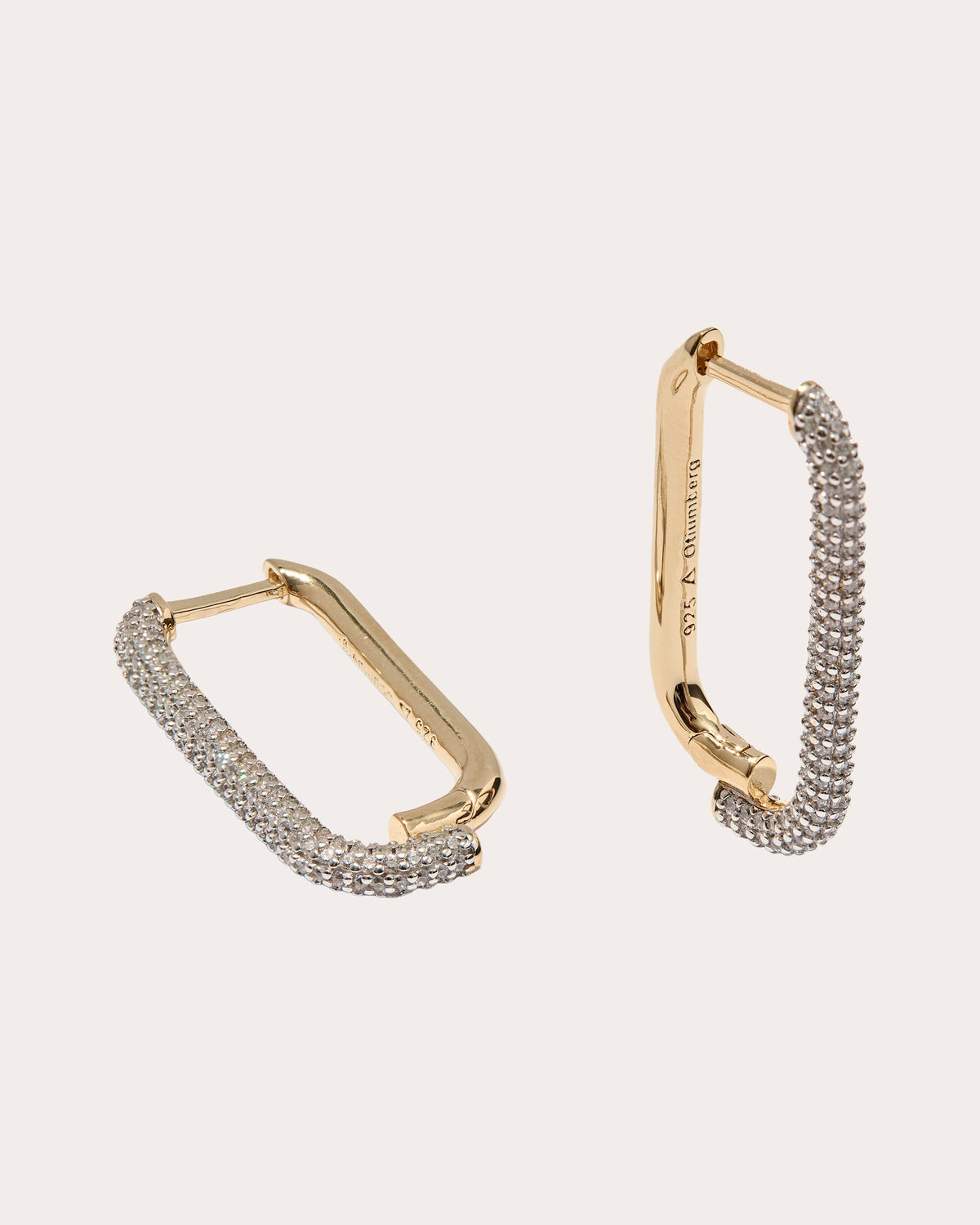 Cubic Zirconia Pavé Mosaic Hoop Earrings