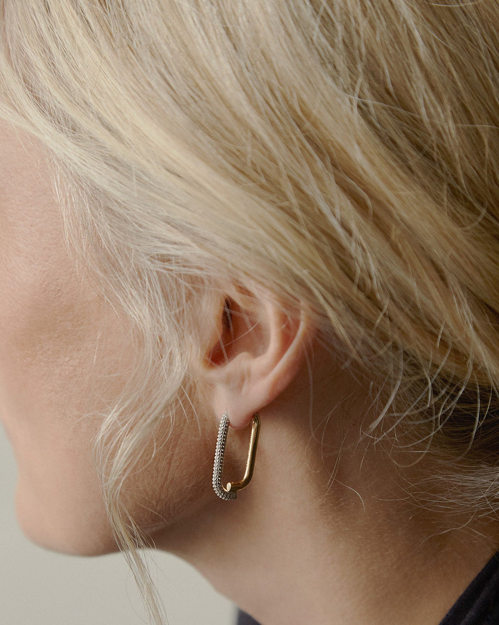 Cubic Zirconia Pavé Mosaic Hoop Earrings