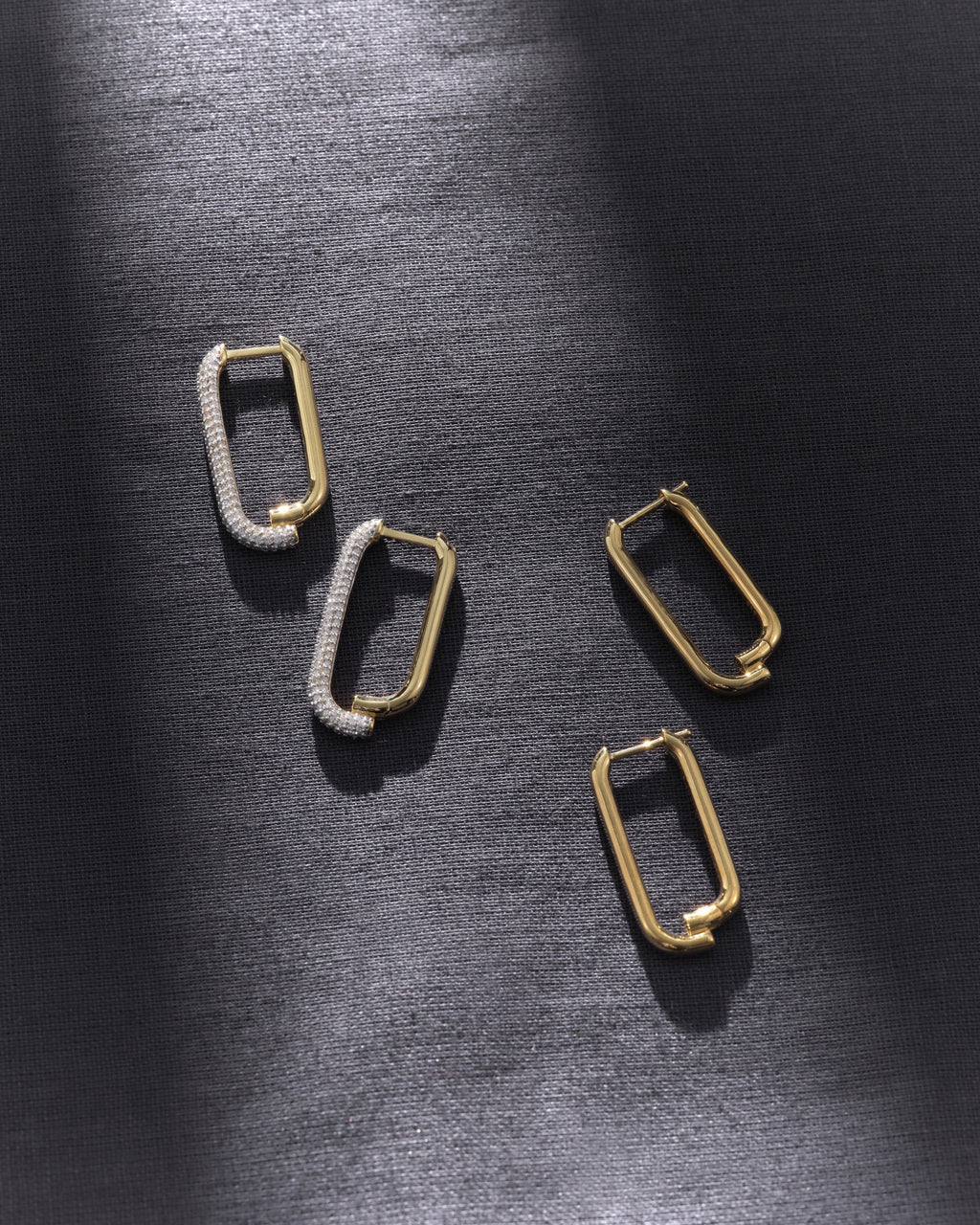 Cubic Zirconia Pavé Mosaic Hoop Earrings