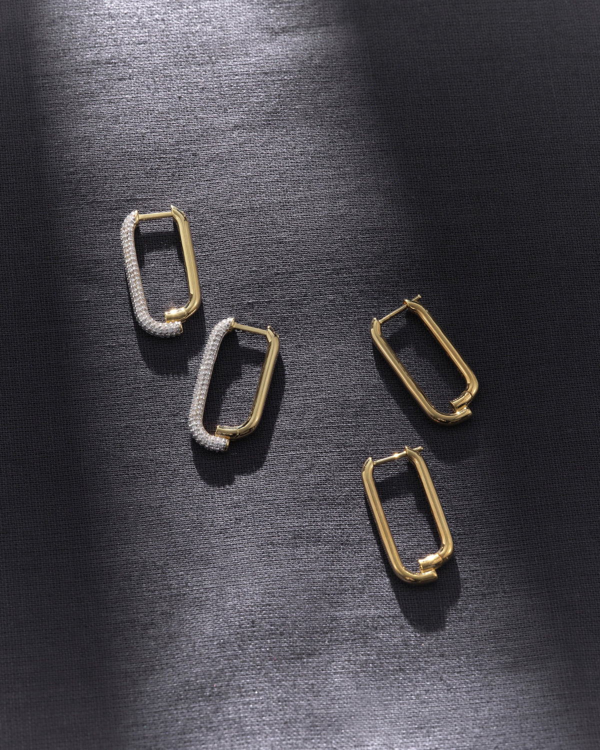 Cubic Zirconia Pavé Mosaic Hoop Earrings
