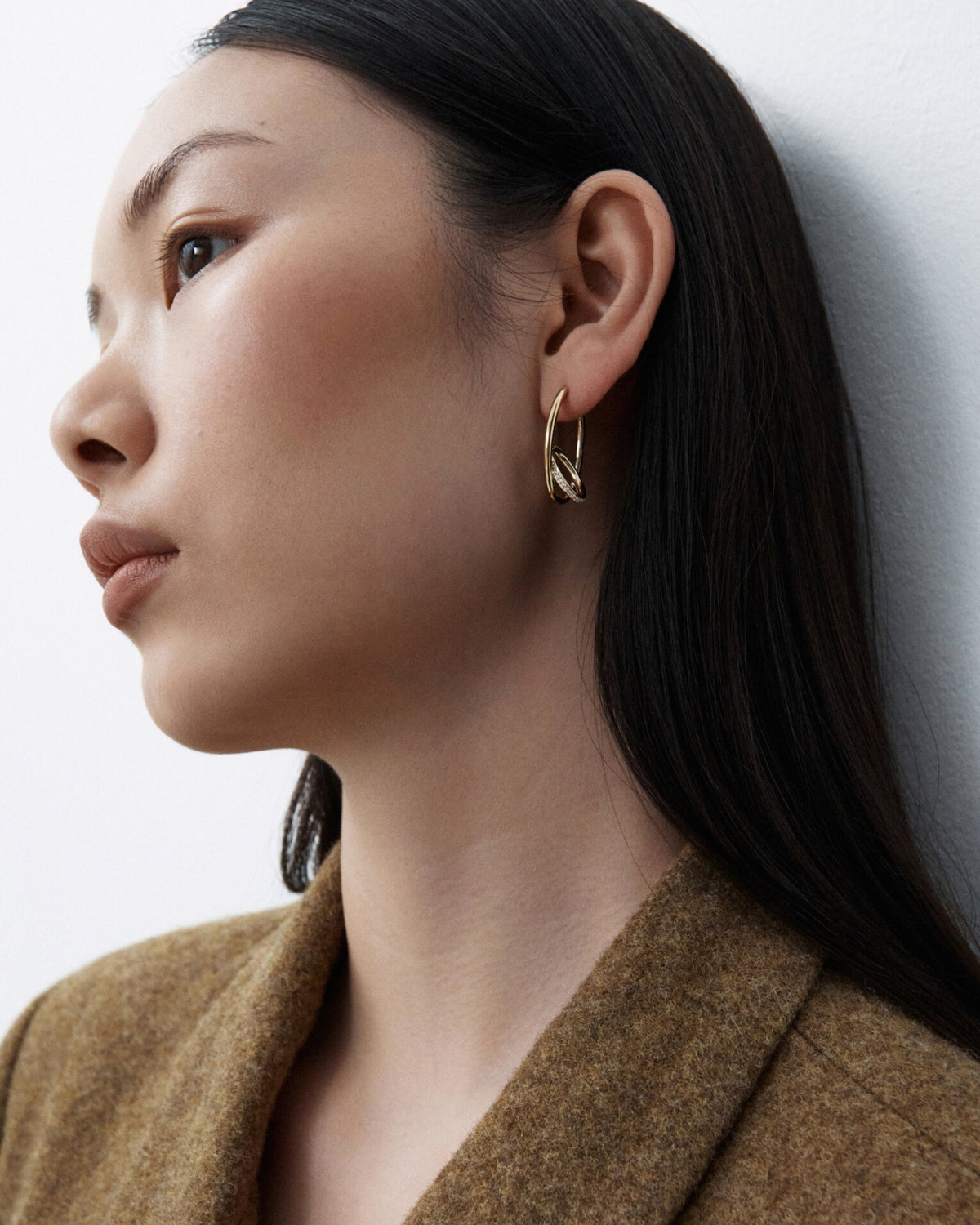 Cubic Zirconia Pavé Spiralis Hoop Earrings