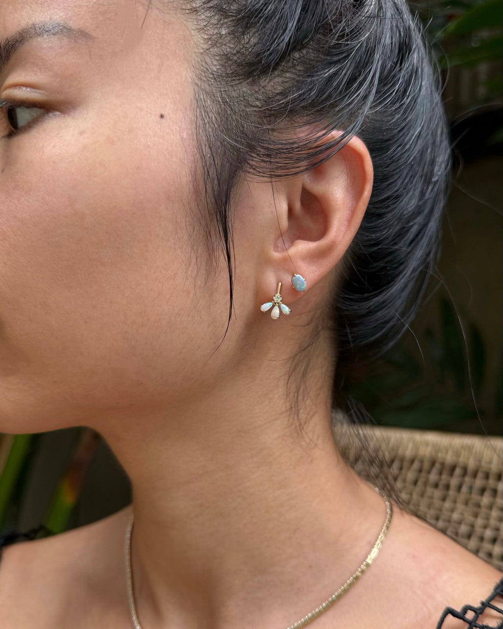 Opal & Diamond Fauna Stud Earrings