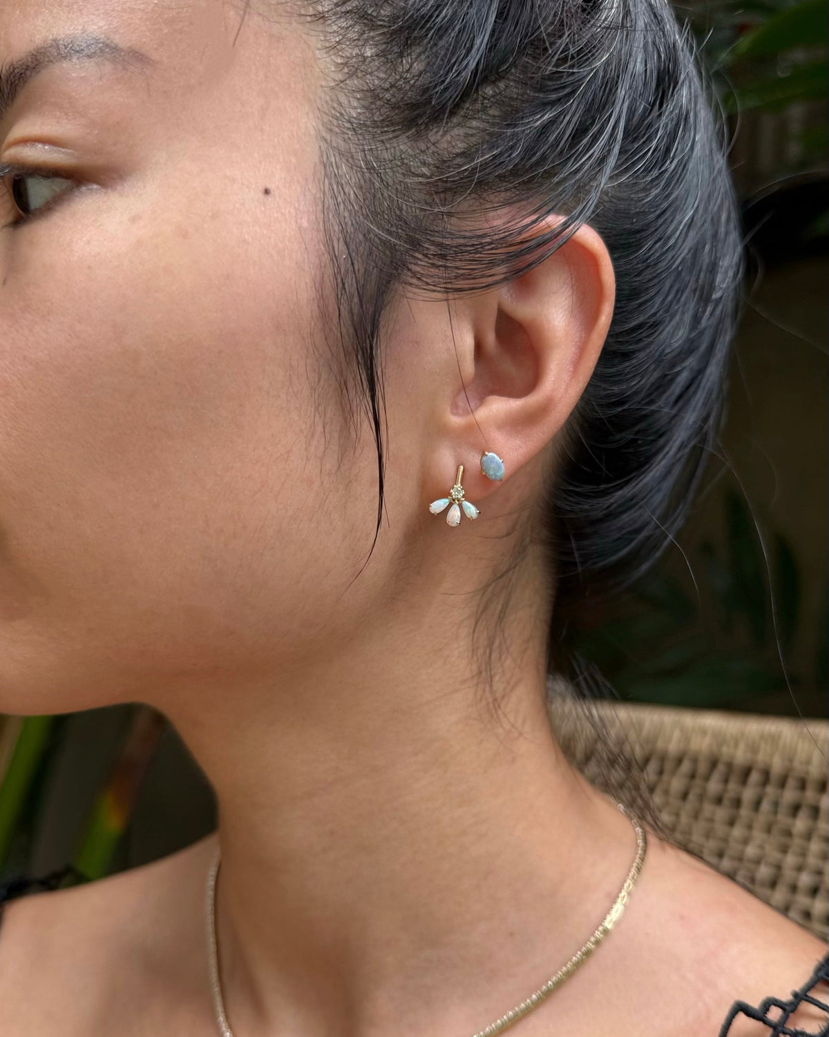 Opal & Diamond Fauna Stud Earrings