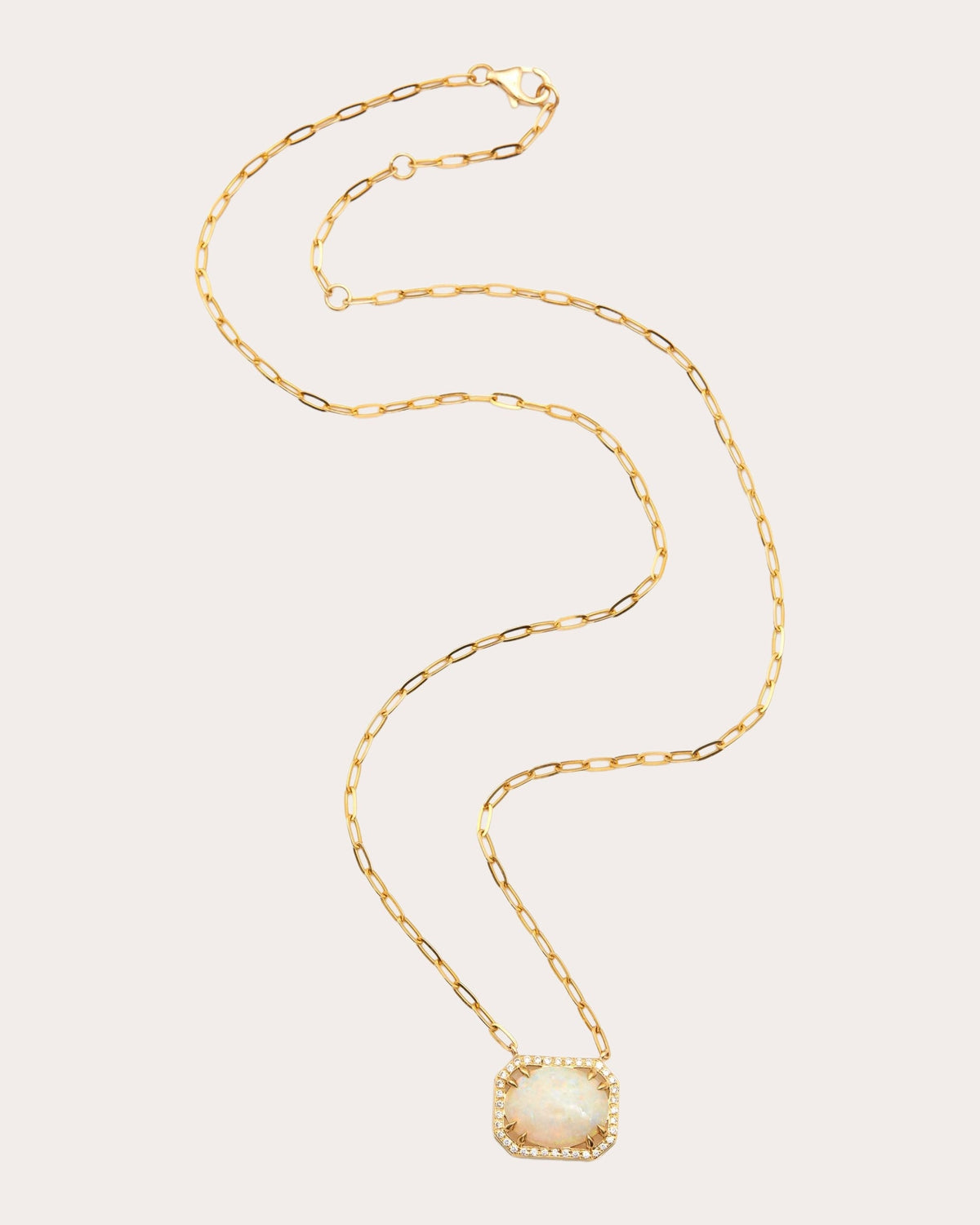 Opal & Diamond Portrait Pendant Necklace