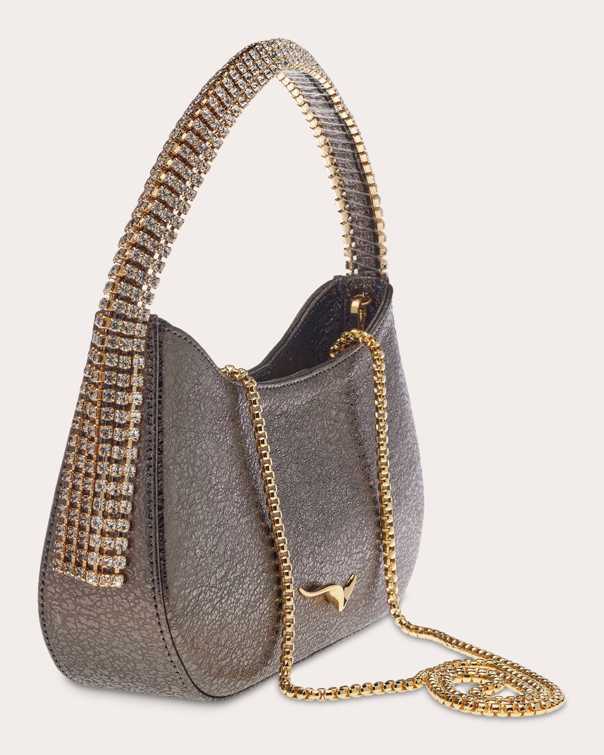 Koda Crystal Metallic Leather Shoulder Bag