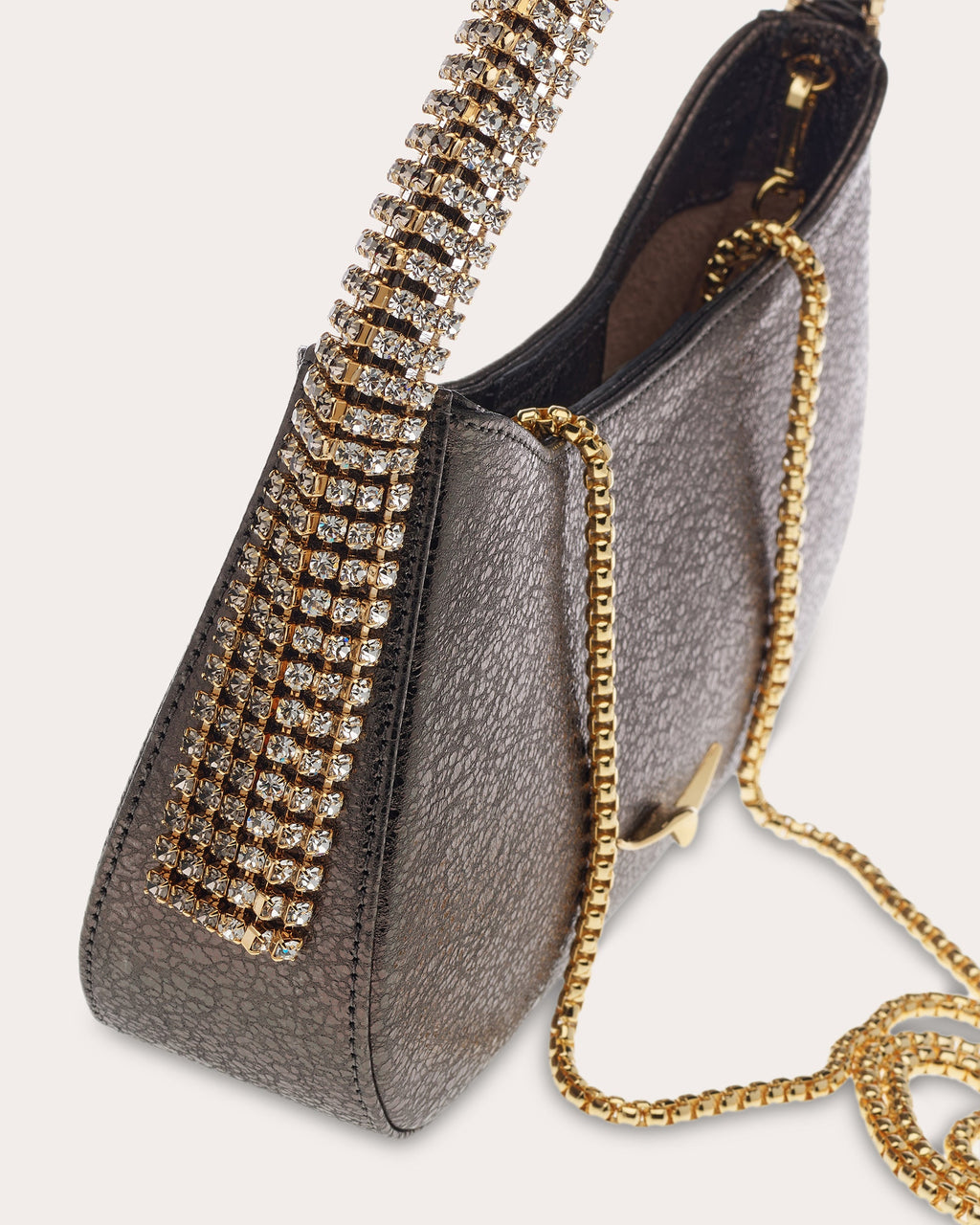 Koda Crystal Metallic Leather Shoulder Bag