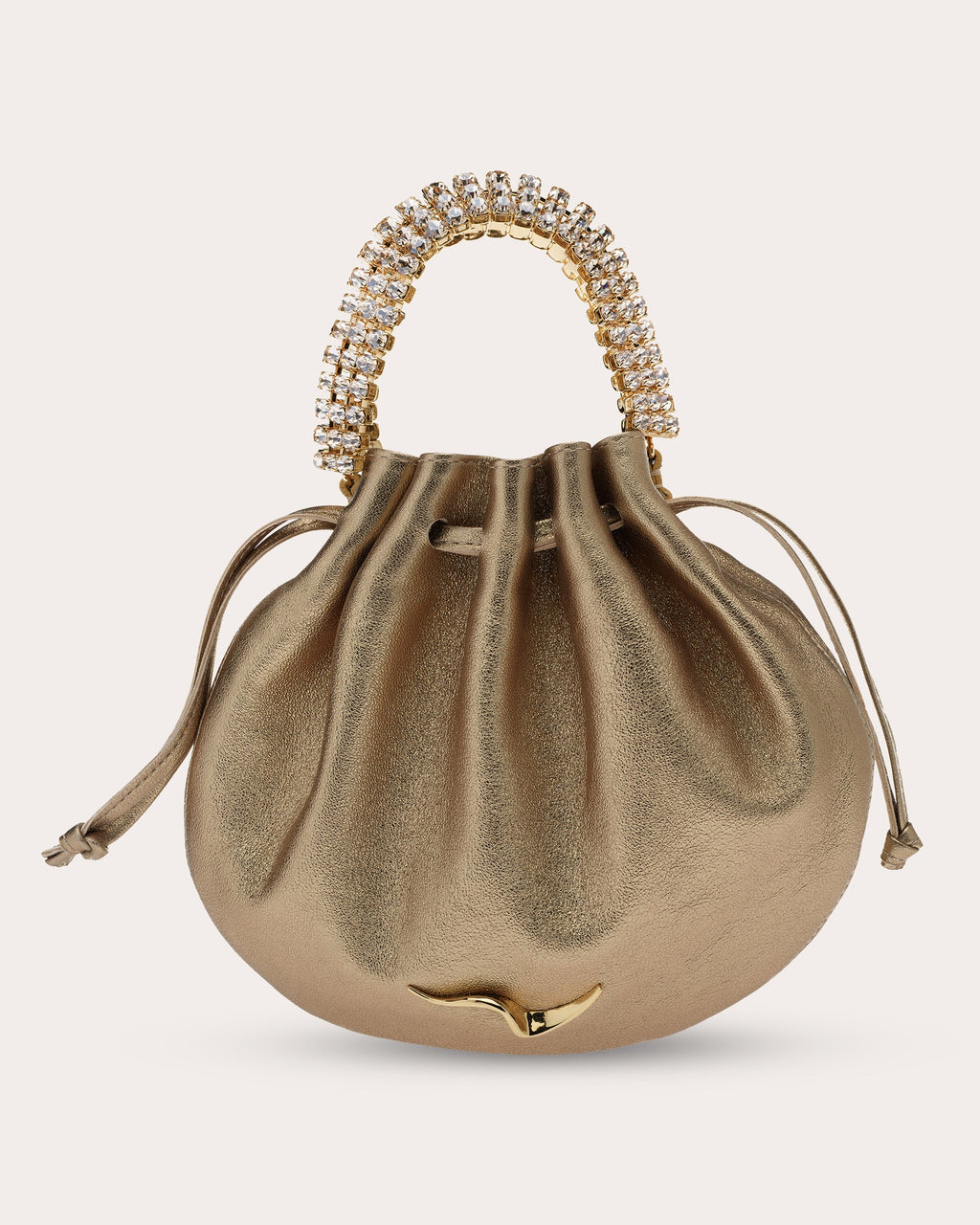 Ayla Crystal-Embellished Metallic-Leather Tote