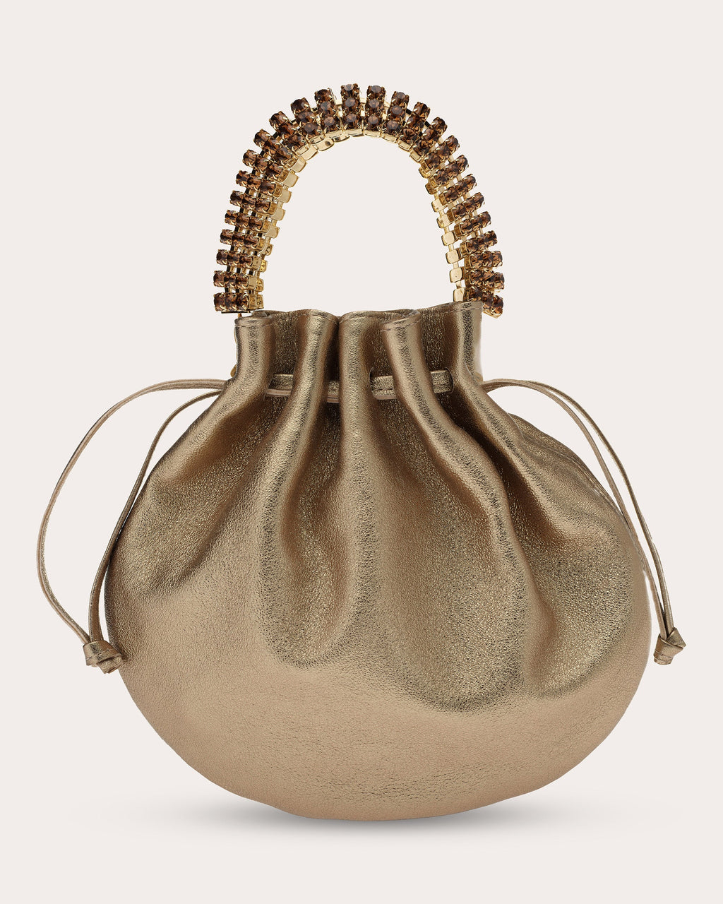 Ayla Crystal-Embellished Metallic-Leather Tote
