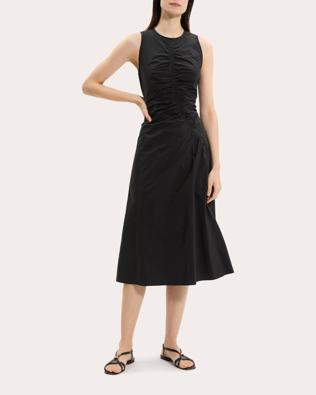 Asymmetric Ruched Tank Dress