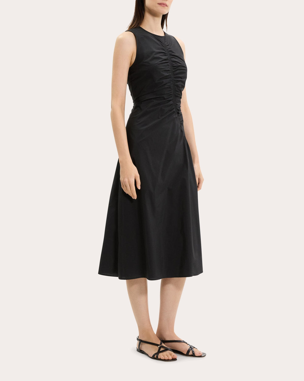 Asymmetric Ruched Tank Dress