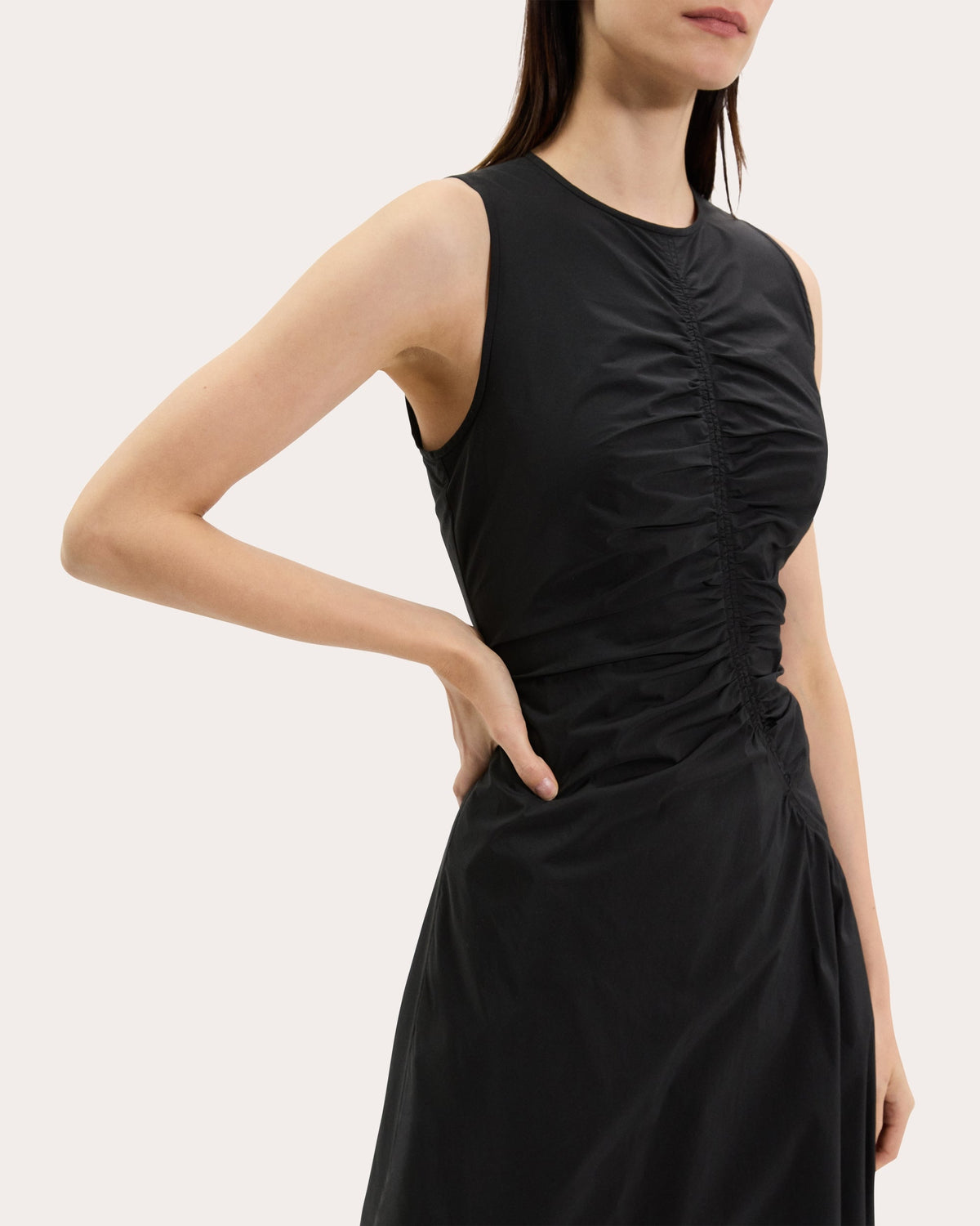 Asymmetric Ruched Tank Dress