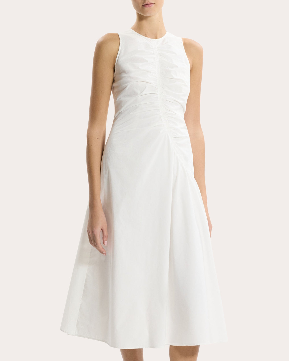 Asymmetric Ruched Tank Dress