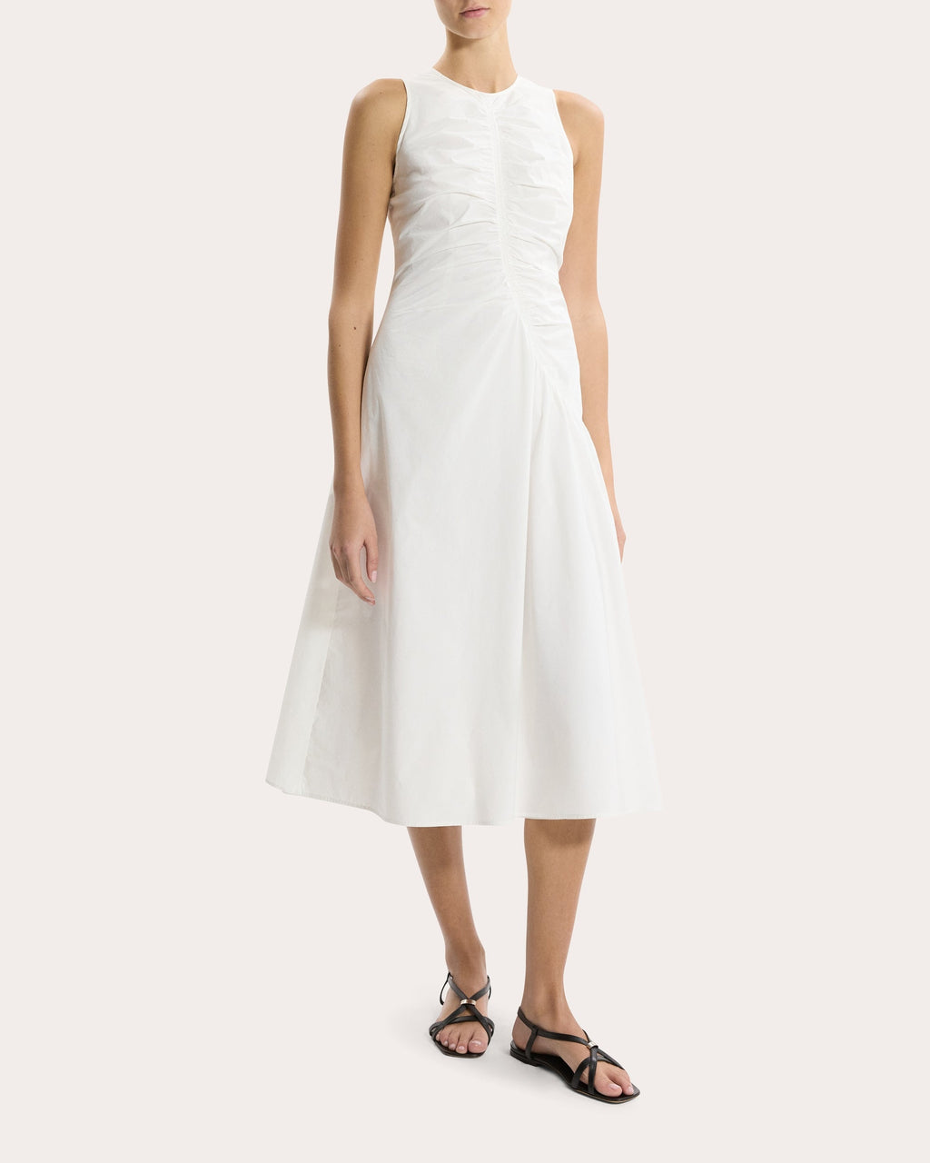 Asymmetric Ruched Tank Dress