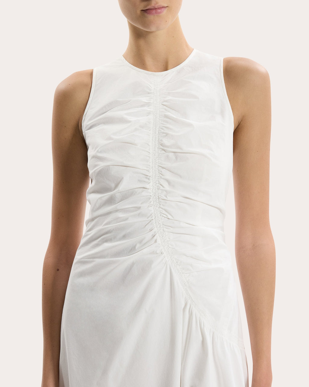 Asymmetric Ruched Tank Dress