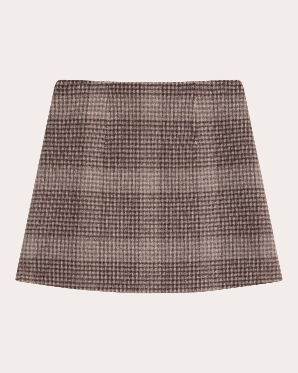 Plaid Wool Cashmere Mini Skirt