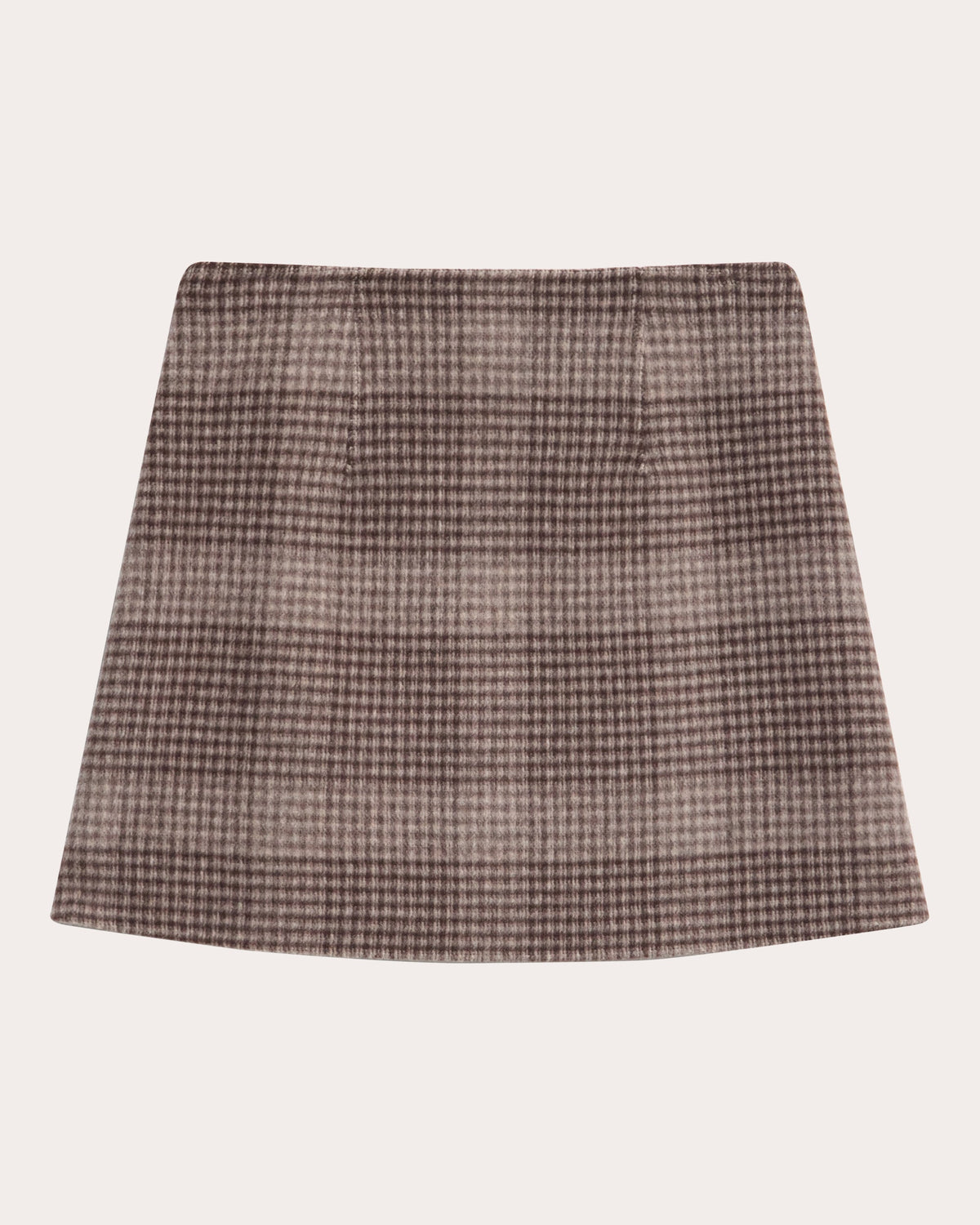 Plaid Wool Cashmere Mini Skirt