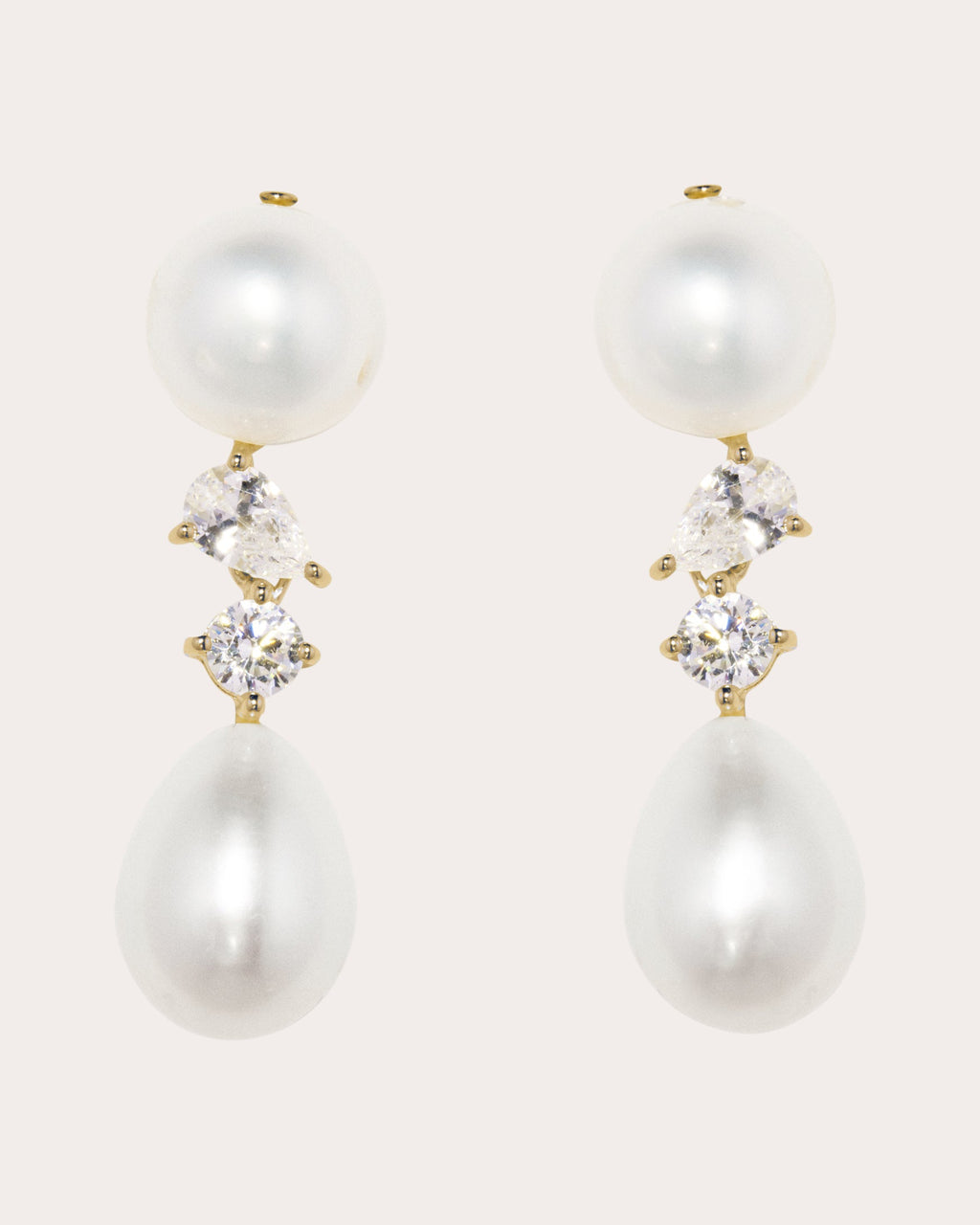 Pearl & Zirconia 'An Aura of Prophecy' Drop Earrings