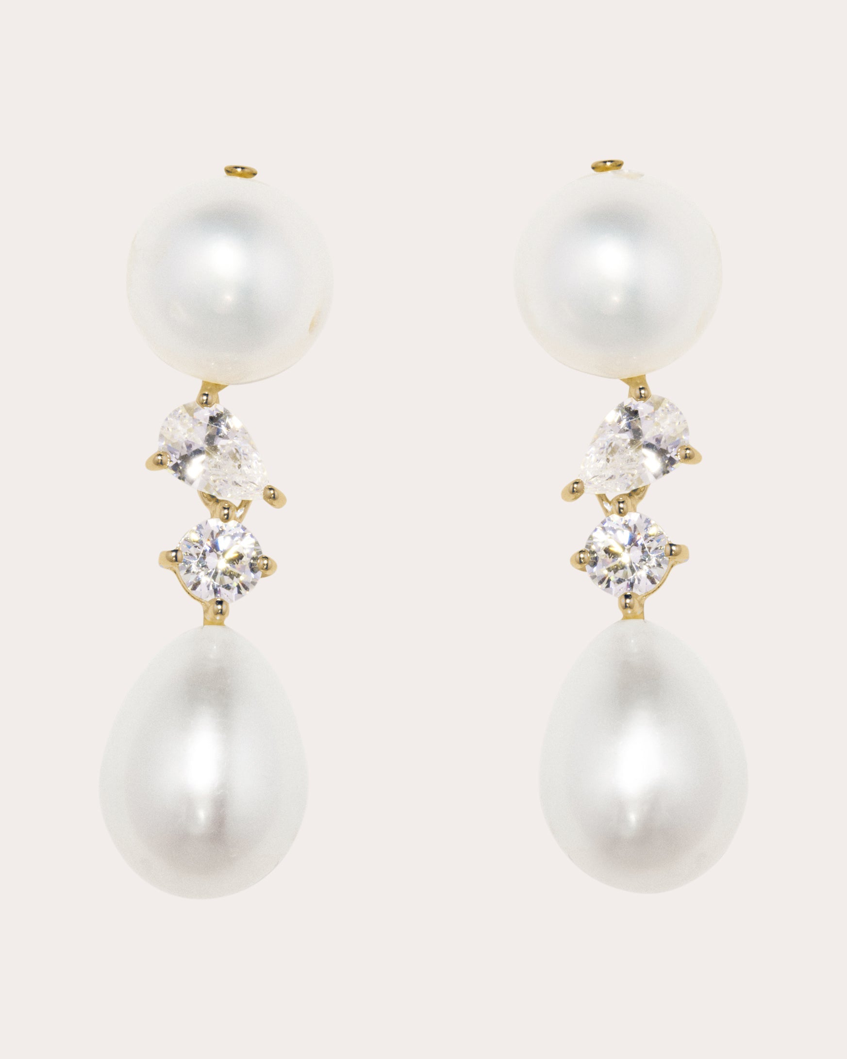 Pearl & Zirconia 'An Aura of Prophecy' Drop Earrings