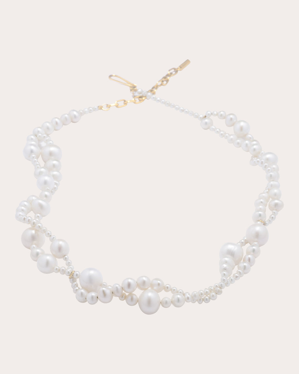 Twisted 18K Gold Vermeil Pearl Necklace