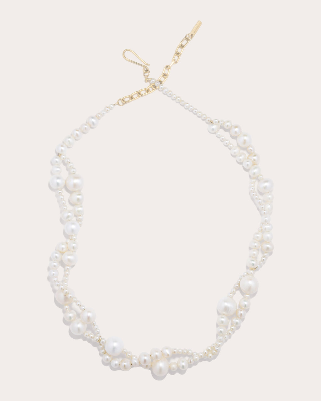 Twisted 18K Gold Vermeil Pearl Necklace