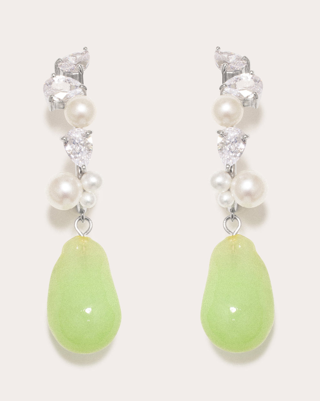 Pearl & Cubic Zirconia Eze-Eh Drop Earrings