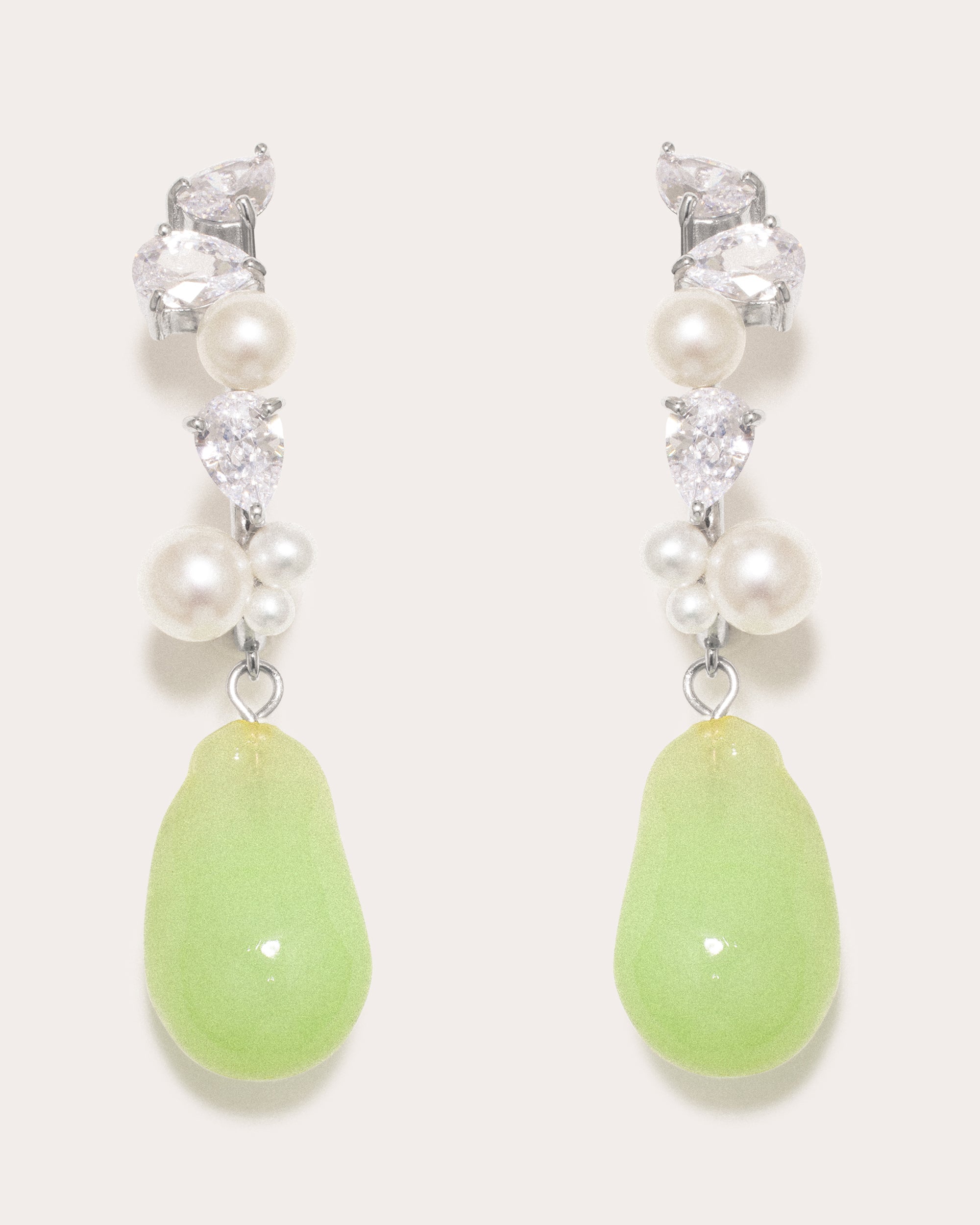 Pearl & Cubic Zirconia Eze-Eh Drop Earrings