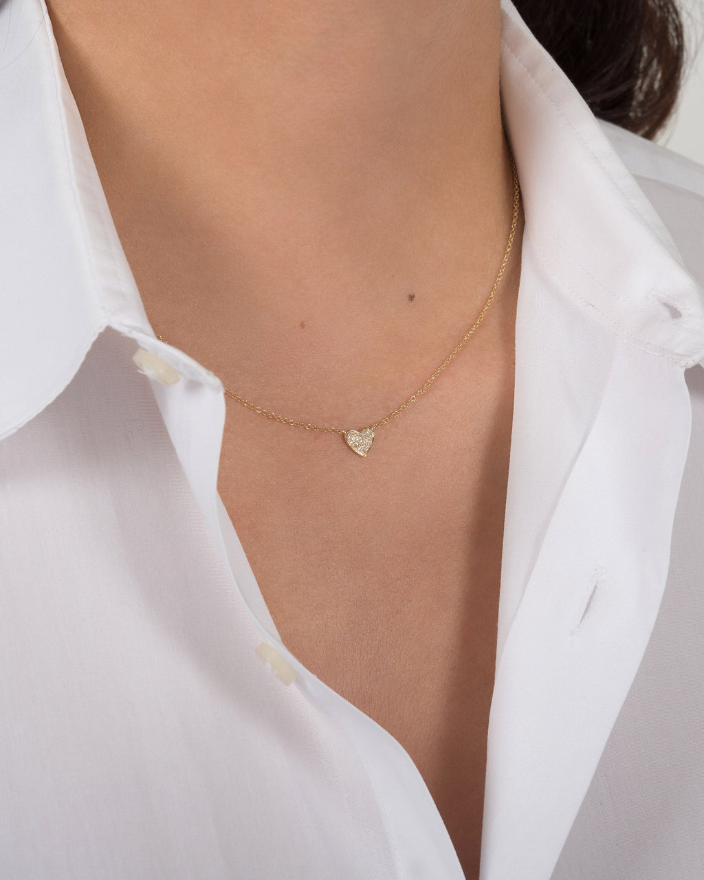 Diamond & 14k Gold Heart Pendant Necklace