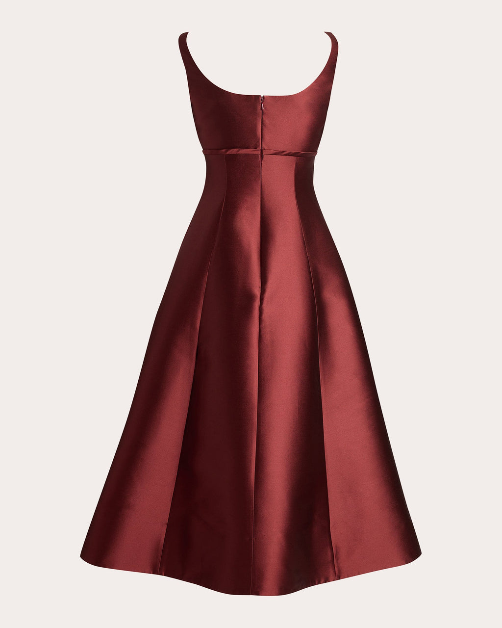 Embroidered Mikado Flared Midi Dress