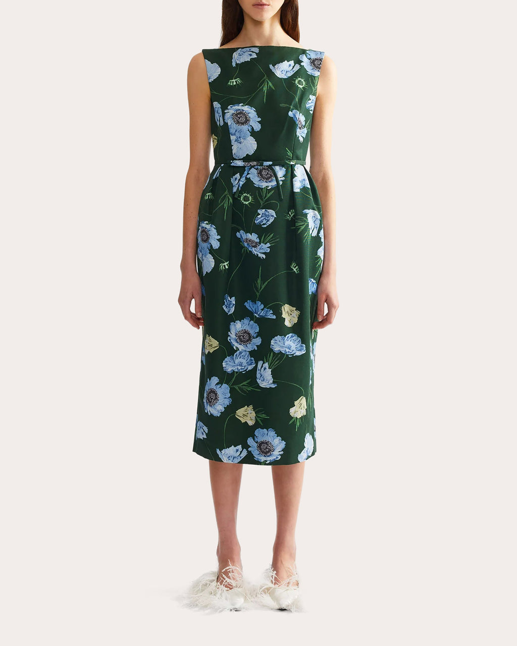 Floral Cotton Faille Pencil Dress