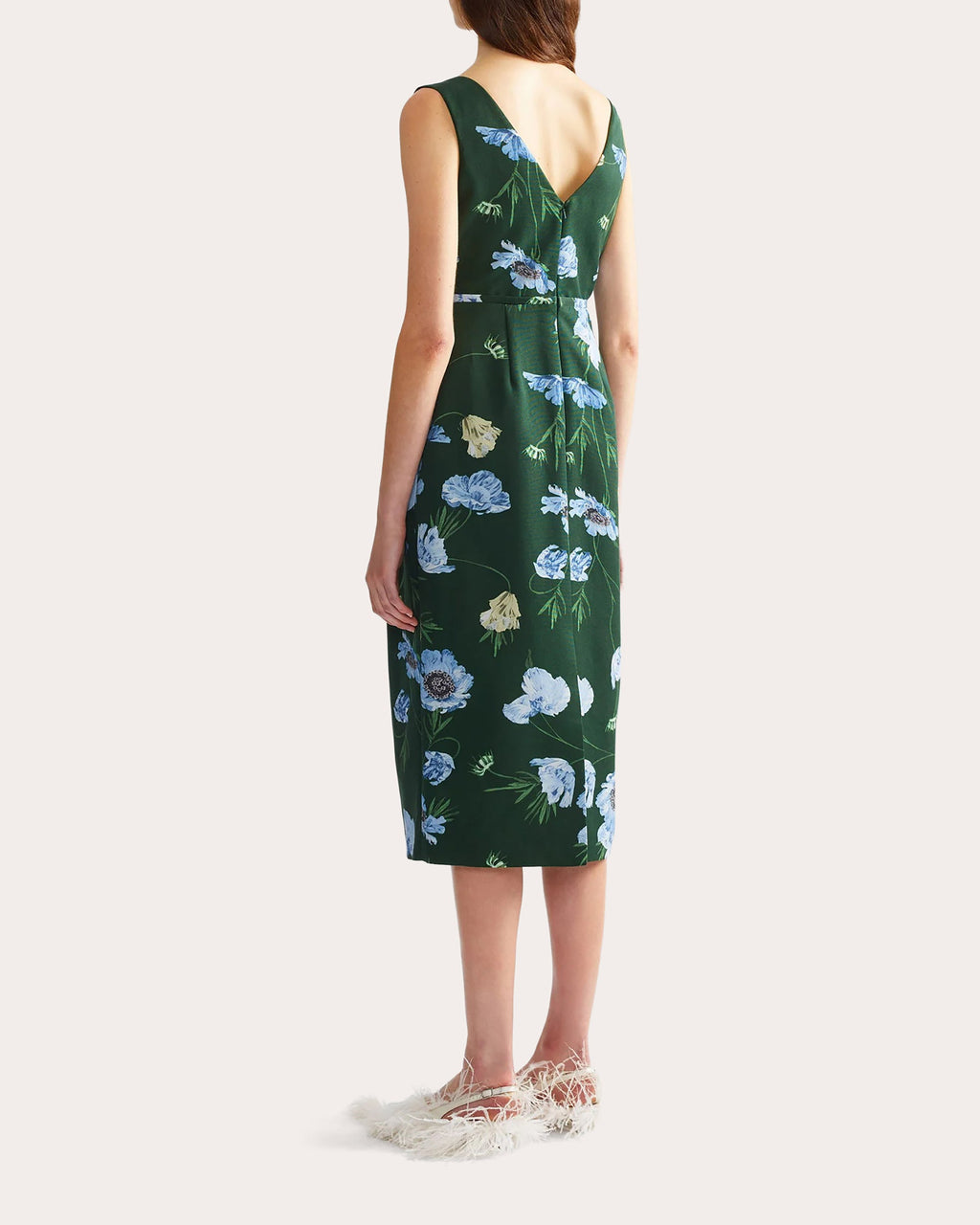 Floral Cotton Faille Pencil Dress