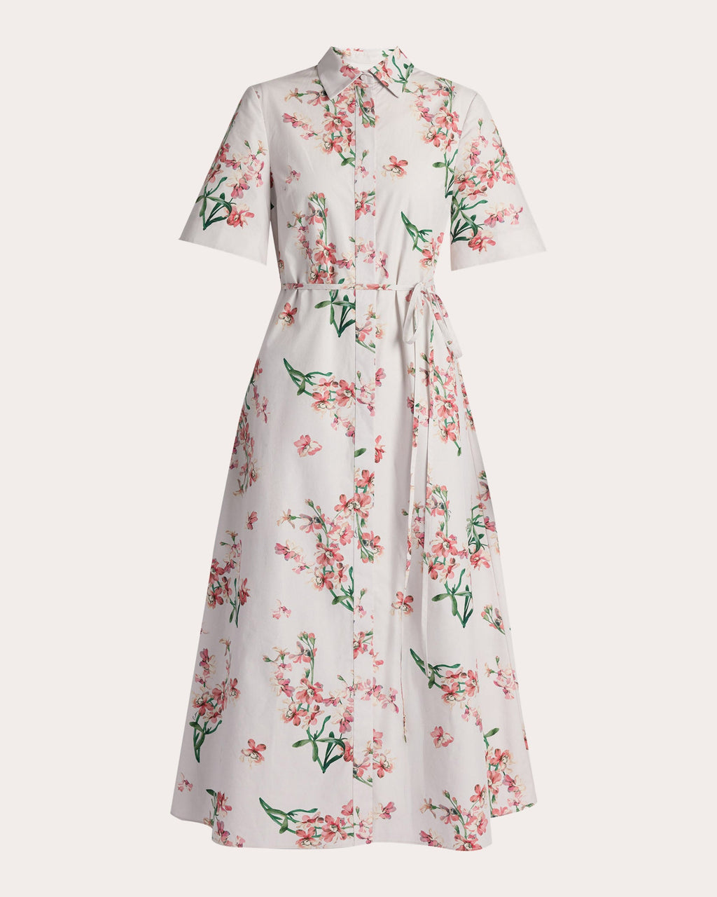Floral Cotton Midi Shirt Dress