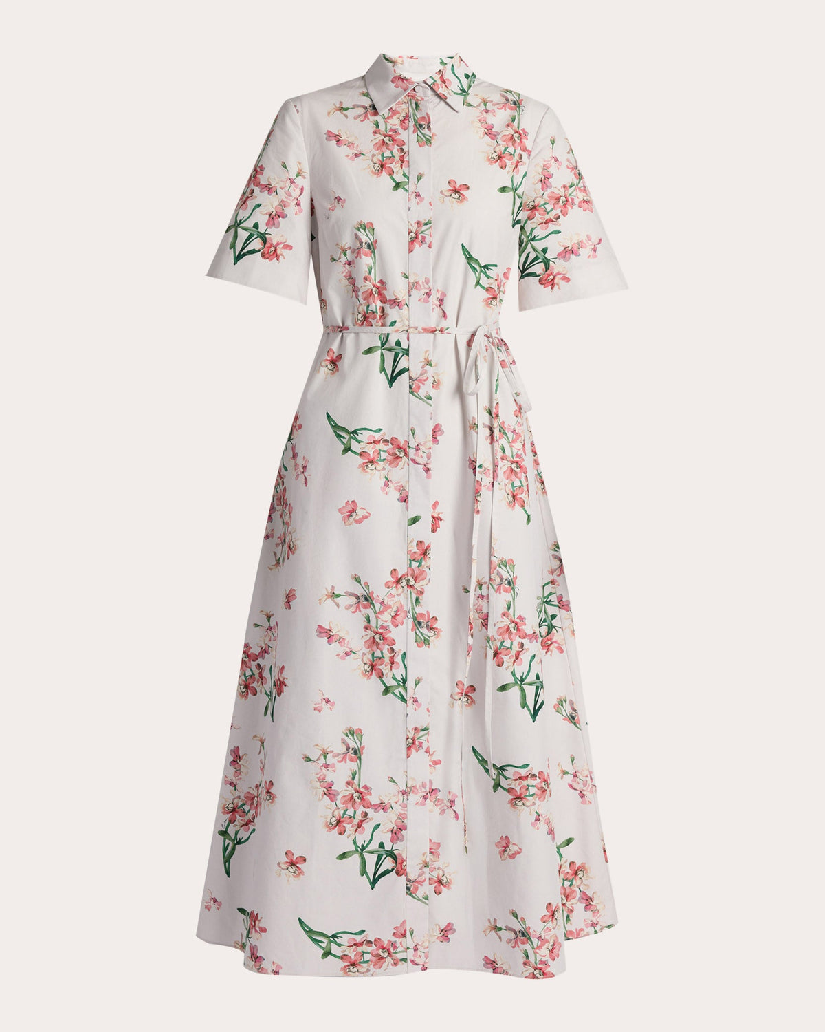 Floral Cotton Midi Shirt Dress