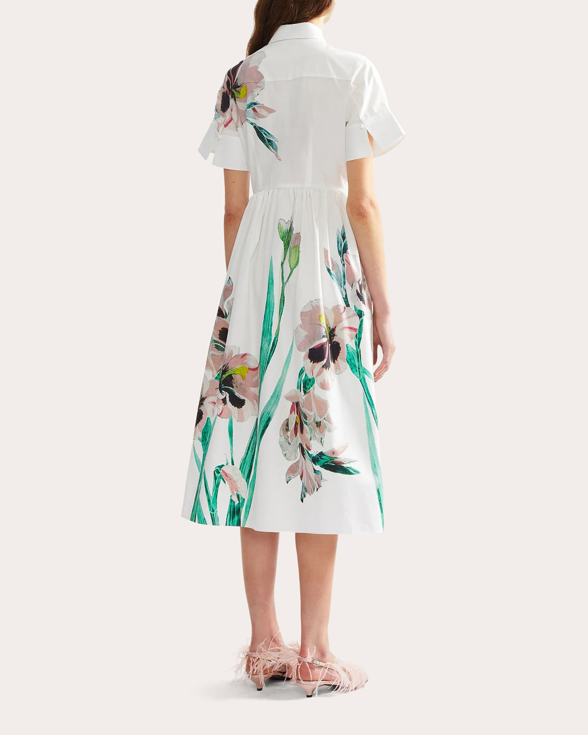 Floral Cotton Gathered Shirt Dress