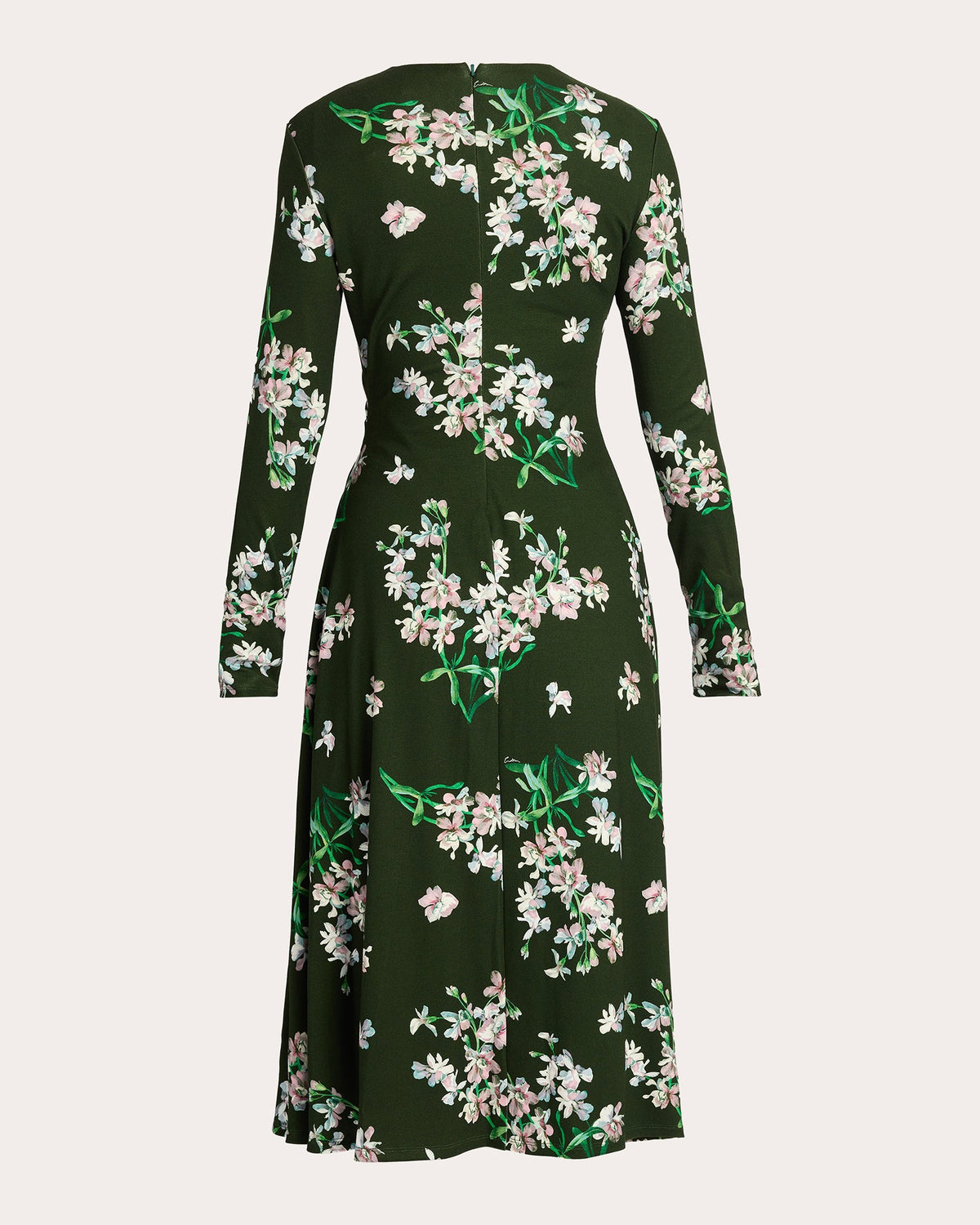 Floral Ponte Jersey Draped Midi Dress