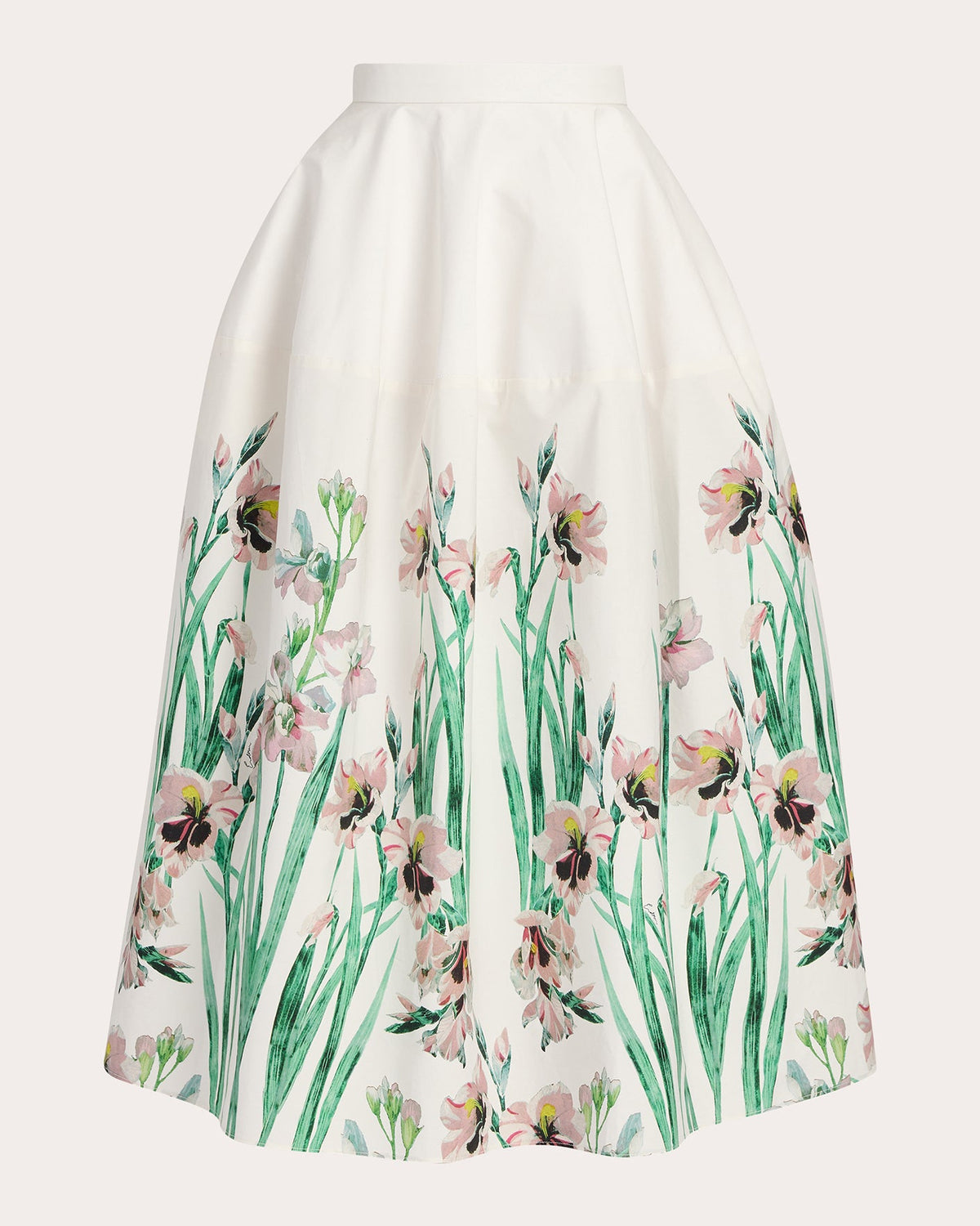 Floral Poplin Full Midi Skirt