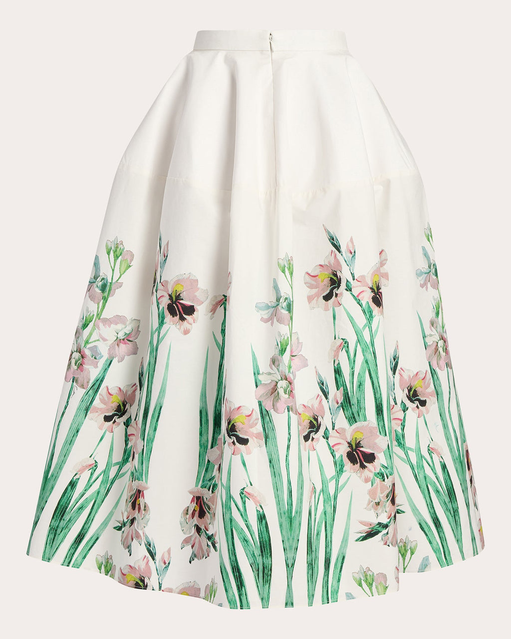Floral Poplin Full Midi Skirt