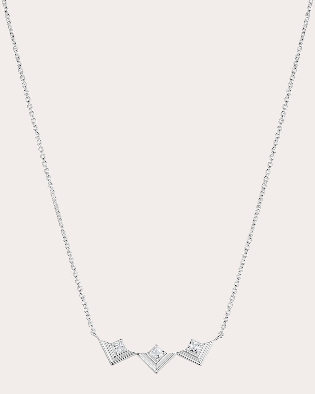 White Sapphire Revival Frame Pendant Necklace
