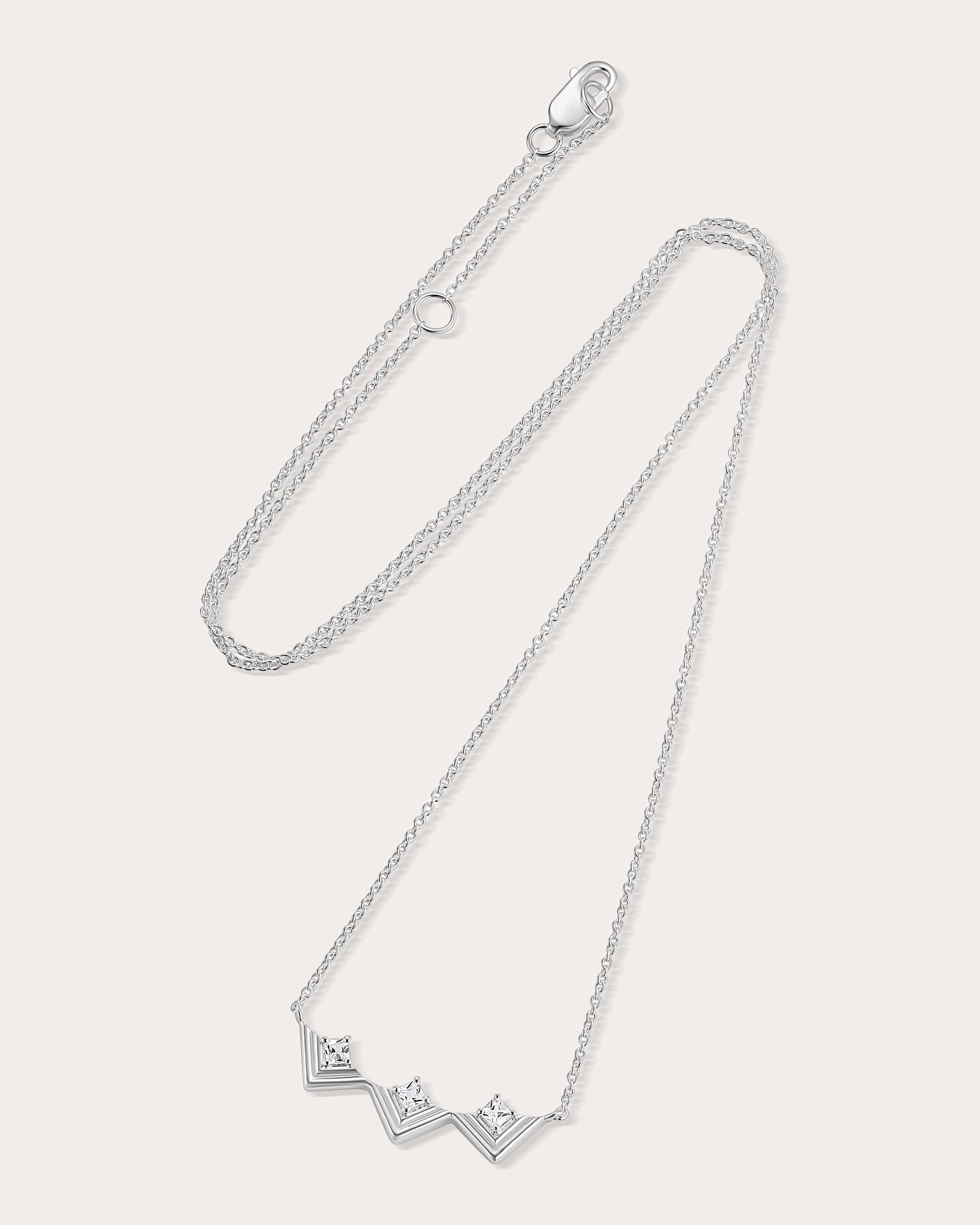 White Sapphire Revival Frame Pendant Necklace