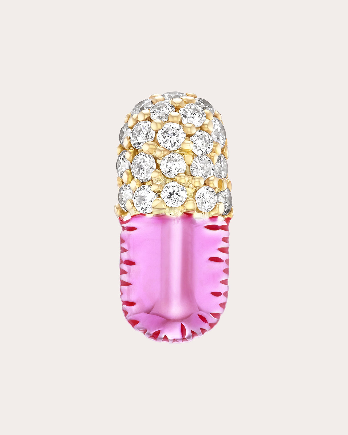 Diamond Bubblicious Pill Stud Earring