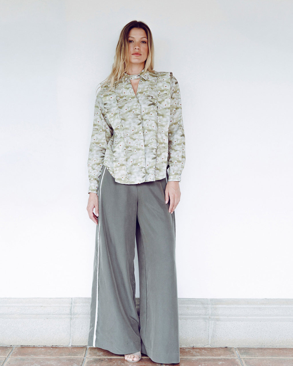 Radiance Grosgrain Wide-Leg Pants
