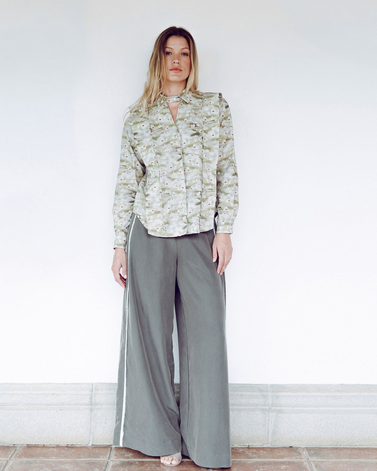 Radiance Grosgrain Wide-Leg Pants