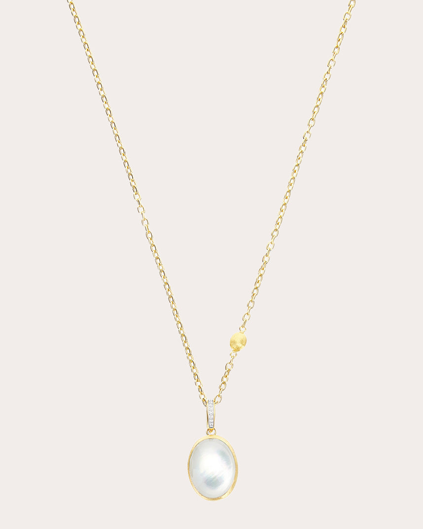 Diamond & Mother of Pearl 18k Gold Medium Dolce Vita Pendant