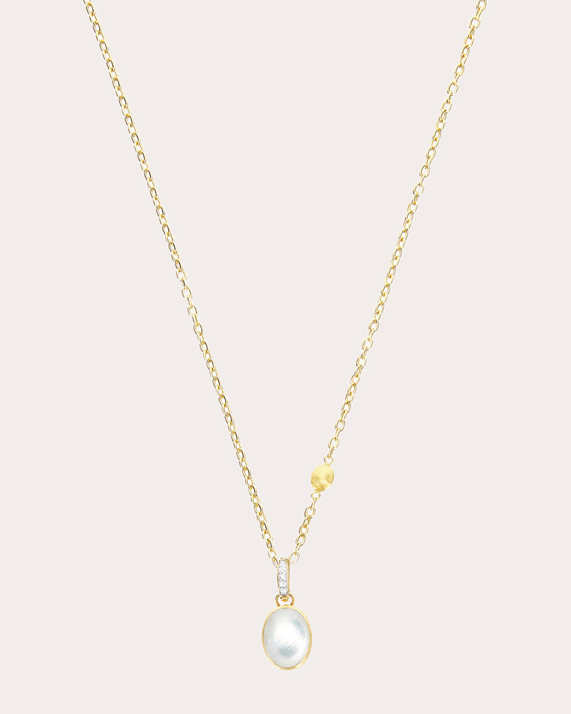 Diamond & Mother of Pearl 18k Gold Small Dolce Vita Pendant