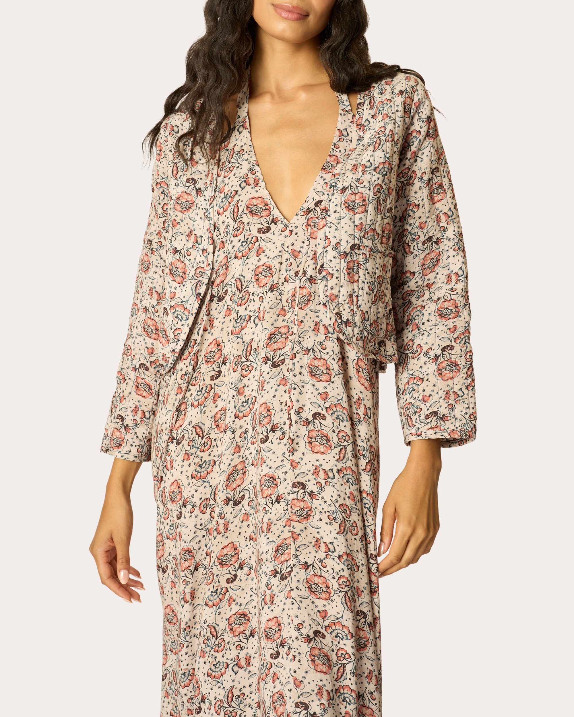 Saskia Floral Quilted Crop Jacket