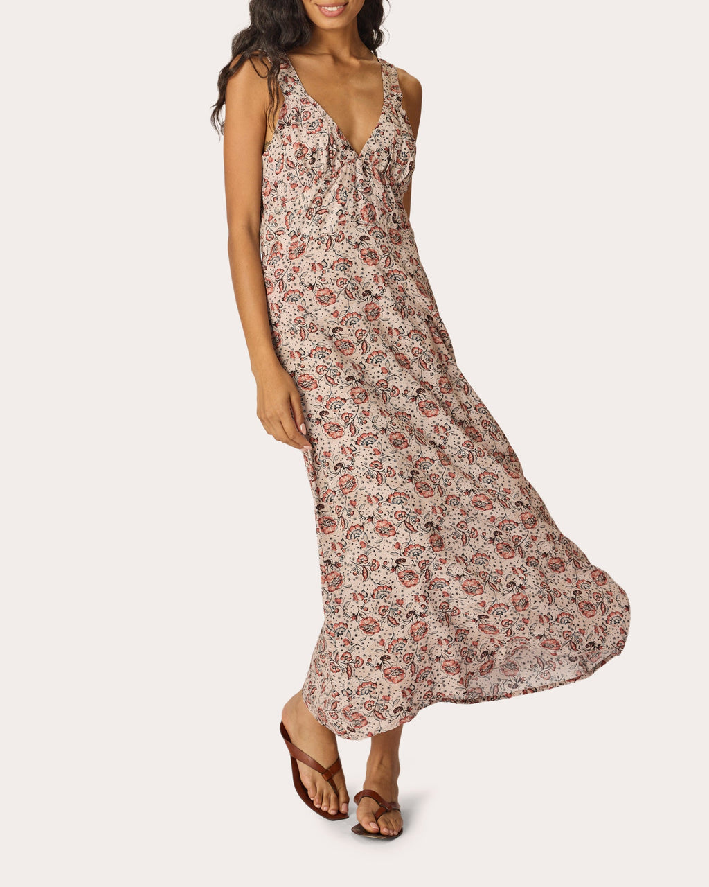 Jackie Floral Bias-Cut A-Line Maxi Dress