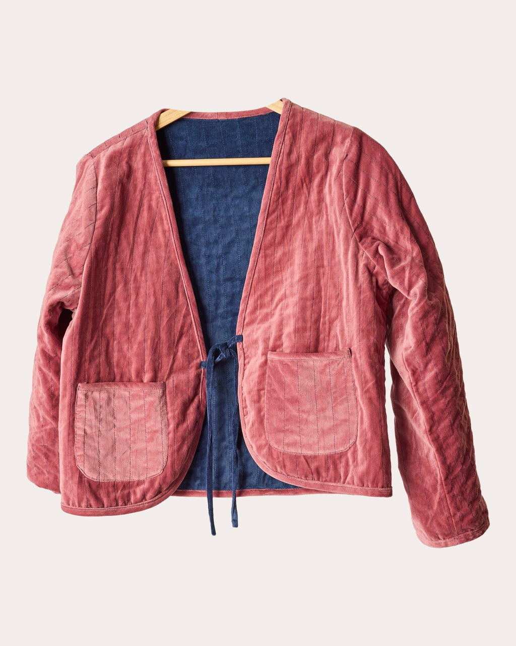 Saskia Reversible Quilted Velvet Crop Jacket