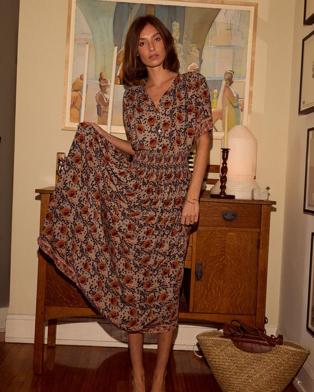 Bella Floral Smocked Maxi Skirt
