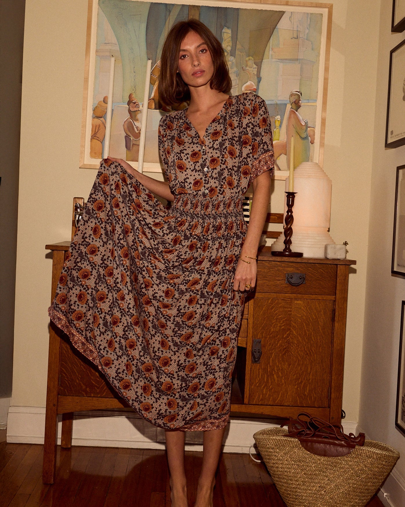 Bella Floral Smocked Maxi Skirt