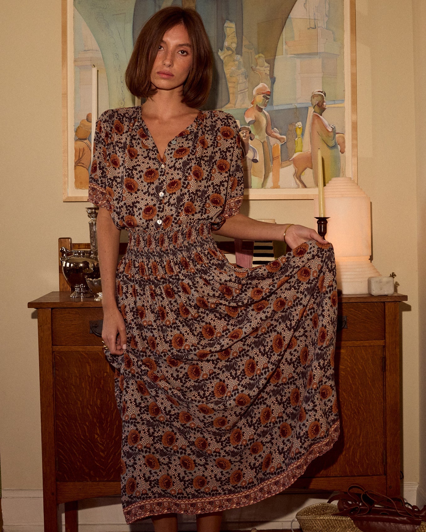 Bella Floral Smocked Maxi Skirt