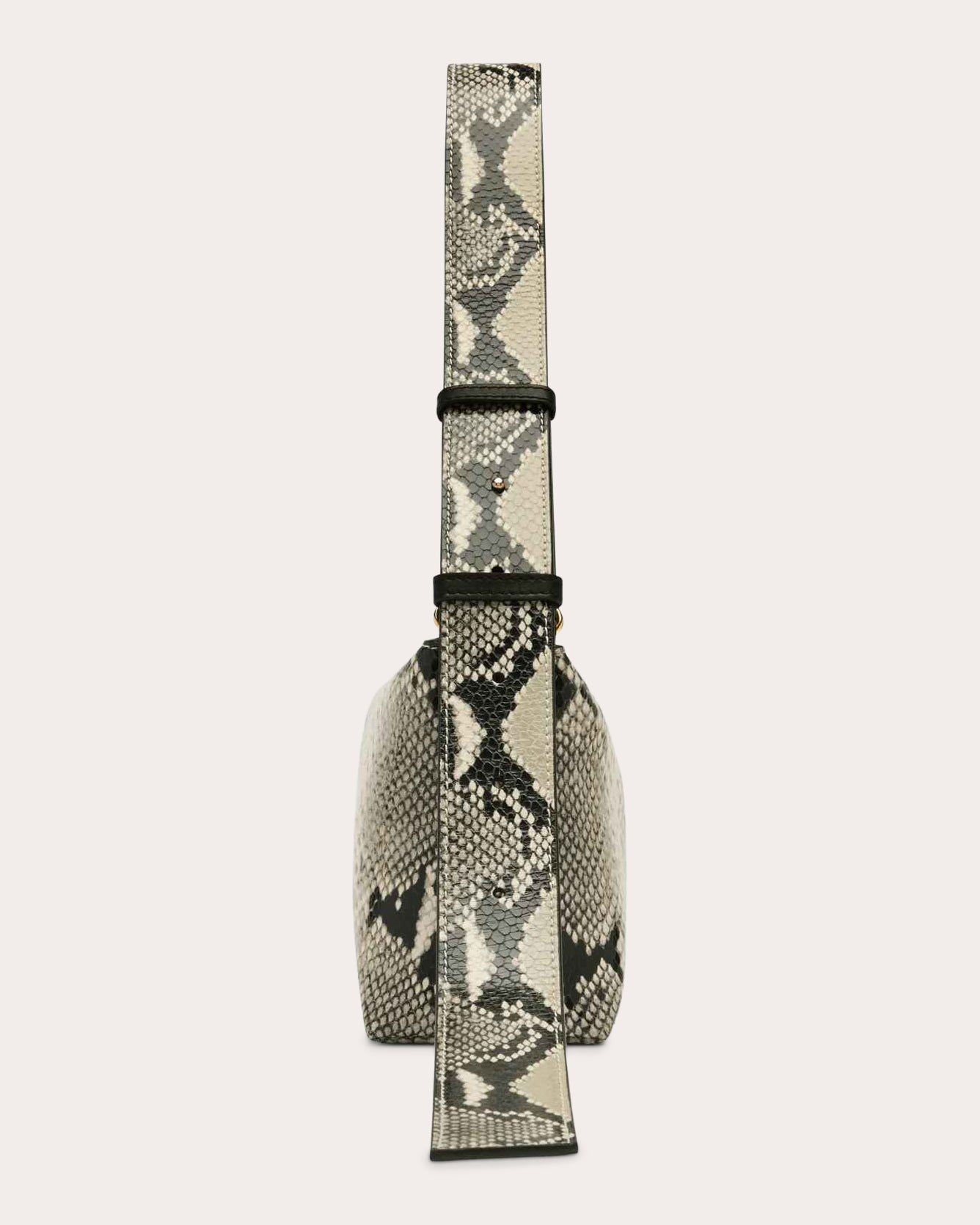 East West Snake-Embossed Leather Bloom Bag